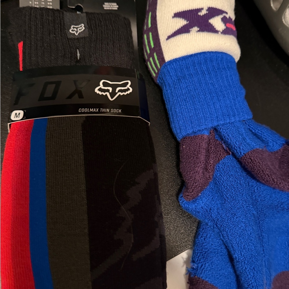 Fox racing Blue and Black socks